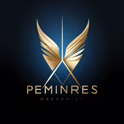 the logo for perfumes by felinea, featuring gold wings,the logo for peminres avereties