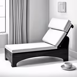 the chair has two side tables near it