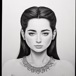 a drawing of a woman wearing a choke