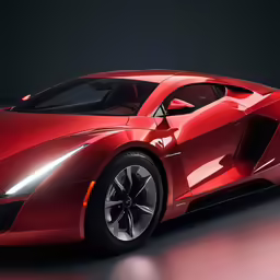 a close - up shot of a red car in a spotlight