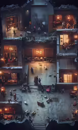 people are sitting in their home at night