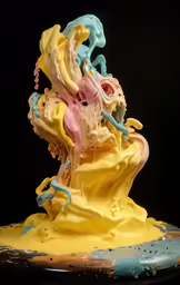 a plastic figure of various colors and shapes