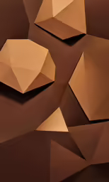 an abstract 3d rendering of three different shaped shapes