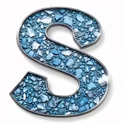 the letter s is made up of pebbles