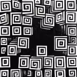 some white squares in the middle of black and white