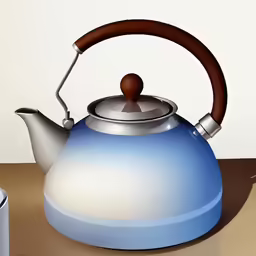 a painting of a tea pot on a table