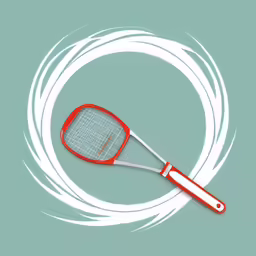 a badminton racket with a white background
