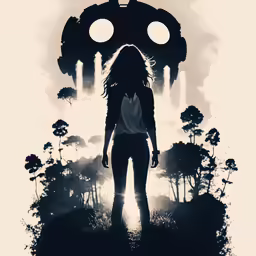 the poster for the film after dark shows the woman standing in front of the monster