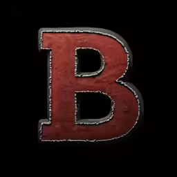 a wooden letters that are brown and black