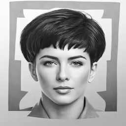 a black and white portrait of a woman