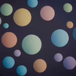 a bunch of colorful circles on a black surface