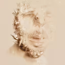 a man with some sprinkles of water on his face