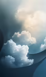 the sky is very cloudy and bright over the waves