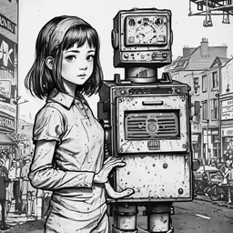an image of a girl with a robot