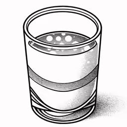 a water glass is shown on a white surface