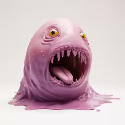 a monster like looking pill with its mouth wide open