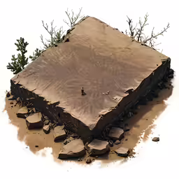 a large rock structure with a small tree