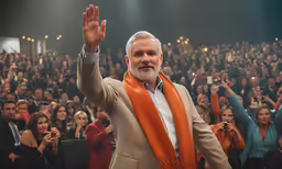 an image of a man with his hands raised