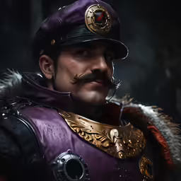 a portrait of a man with a mustache wearing a military uniform
