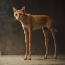 a small orange cat staring off into the distance