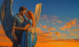 two people that are in the air hugging