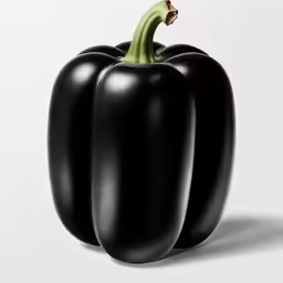 three black peppers against a white background