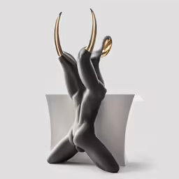 the hand is touching the white box with its legs