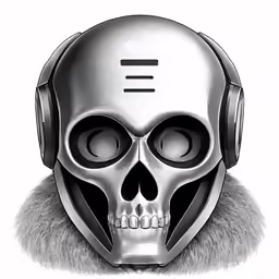 a skull wearing headphones on its face
