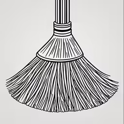 a large white broom on a white background