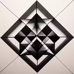 a black and white picture of a square design