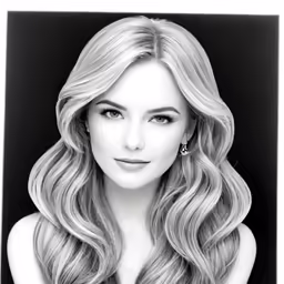 the drawing shows a woman with long blonde hair