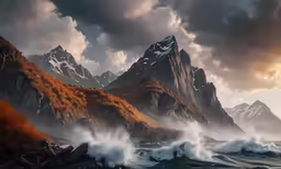 a mountain covered in lots of snow under clouds