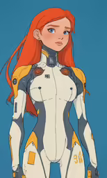 an image of a character that has red hair and is wearing a yellow helmet