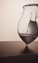 there is a vase shaped like an upside down bowl