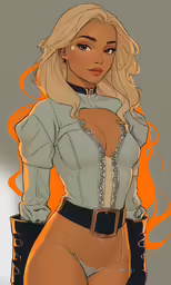 a drawing of a girl with blond hair