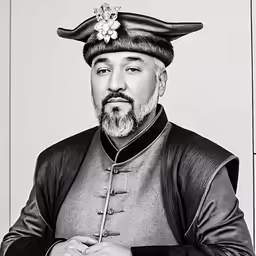 an old black and white photo of a man