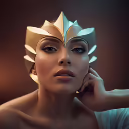 a woman posing with her hand on her ear
