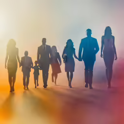 people in business suits walking in the fog