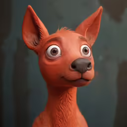 the brown dog has eyes wide open to show emotion