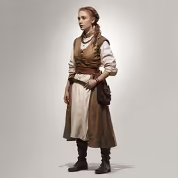 a woman in renaissance clothing is posing for a portrait