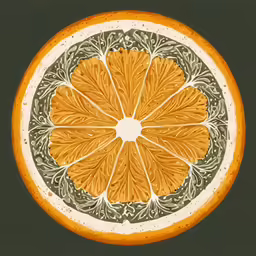 this orange is on display in the glass of a glass dish