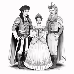 a woman and two men dressed in costumes