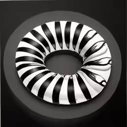 an abstract photo with black and white striped object