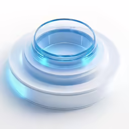 a white circle with blue lights on top