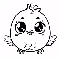 an illustration of a bird with big eyes