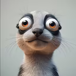 a cartoon animal is staring into the camera