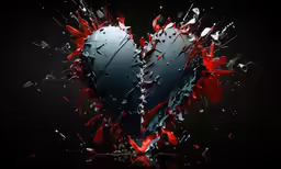 an artistic background that resembles a broken heart and red shards