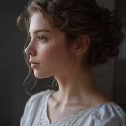 a young woman is wearing large silver hoop earrings