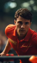 the tennis player is posing in front of a crowd