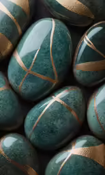 green and gold marble rocks in a pile